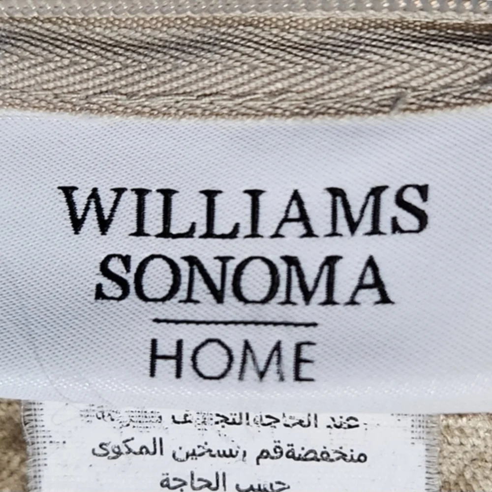 Williams Sonoma Home Pearl Velvet & Linen Pillow Cover 20x20 Reversible Neutral